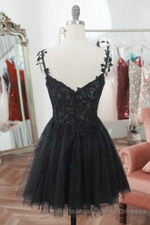 Black Short Sweetheart Tulle Homecoming Dress, Black Short Semi Formal Prom Dress Party Dress